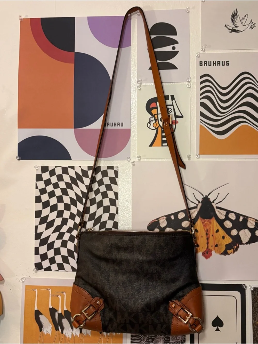 Michael Kors Brown & Tan Crossbody Bag - Picture 6 of 10